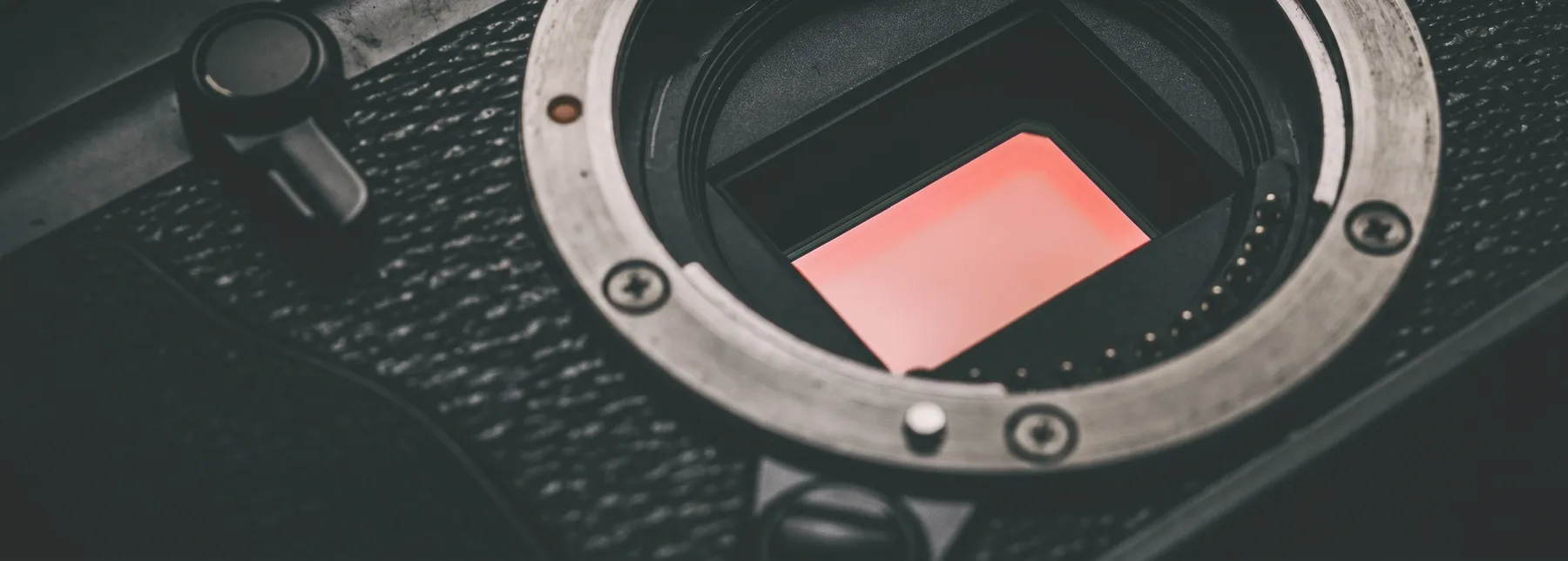 Close-up of a camera image sensor